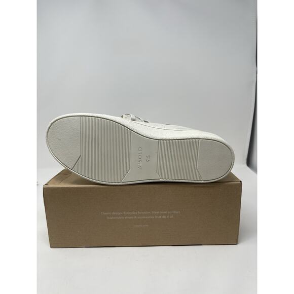Nisolo Women's 9.5 Bria Go to Court Sneakers White Leather Lace Up Low To - Picture 8 of 9